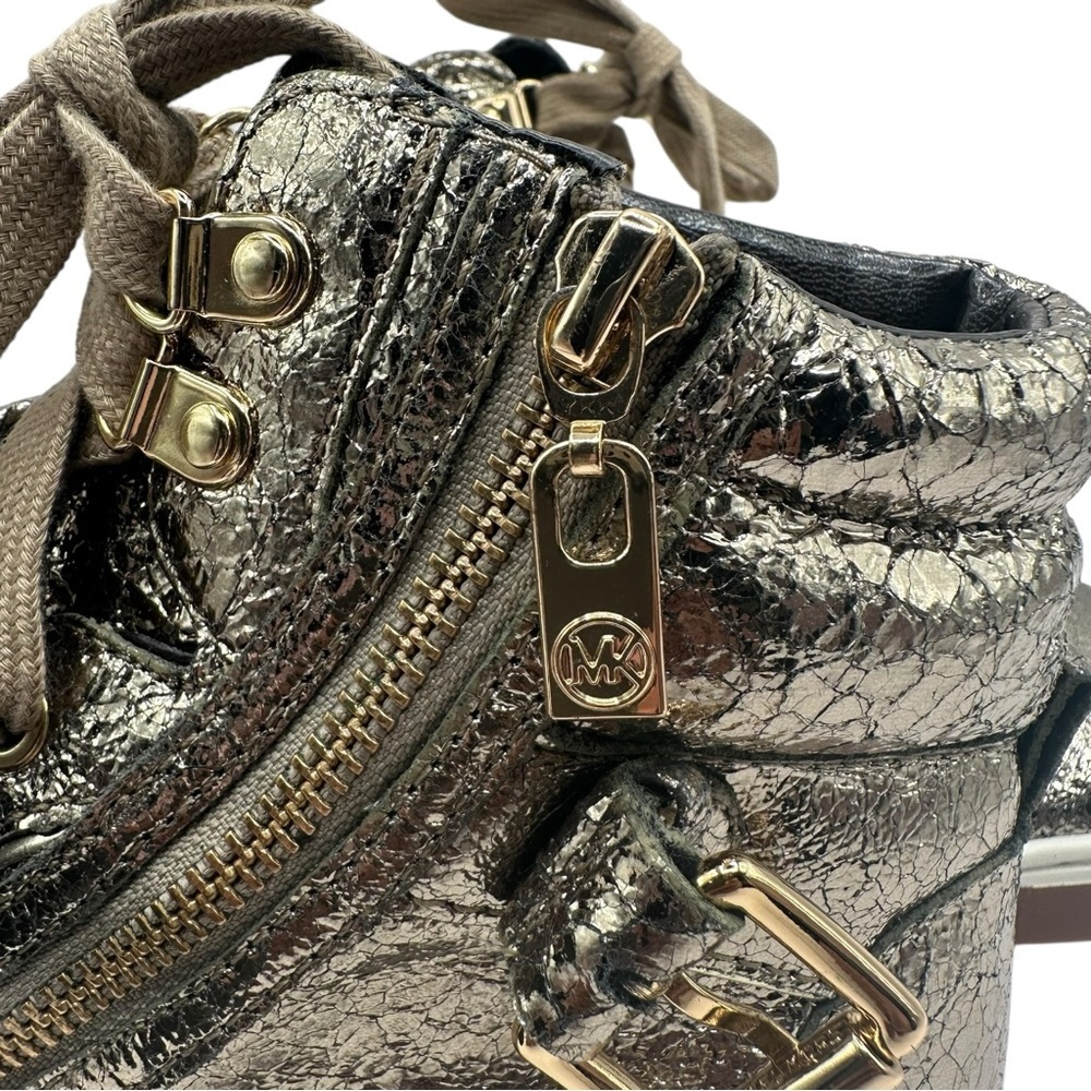 Michael Kors Metallic High Top Sneakers, Leather Upper/Rubber Outsole, Size 6.5M - Picture 13 of 16